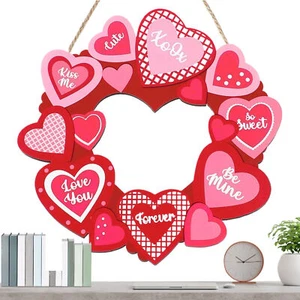 Valentine Wreath Heart Door Wreath For Front Door Wall Window Romantic Decor - Picture 1 of 12