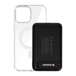 Case for iPhone 12 Pro Max and Powerbank 5000 mAh  Swissten Clear