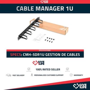 Cable Manager 1U Horizontal CMH-6DR1U Gestión de Cables Rack - Bild 1 von 4