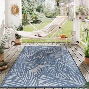 Rugshop Indoor Outdoor Carpet Contemporary Palm Leaf Textured Outdoor Rugs 5x7 - Picture 1 of 11