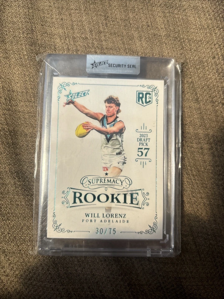 2024 SELECT AFL SUPREMACY ROOKIE BLUE RC WILL LORENZ 30/75 Port Adelaide - image 1 of 1