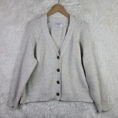 Old Navy 女式 XL 斑点白色开衫学院风经典五颜六色的波西米亚 — 第 1/4 张图片