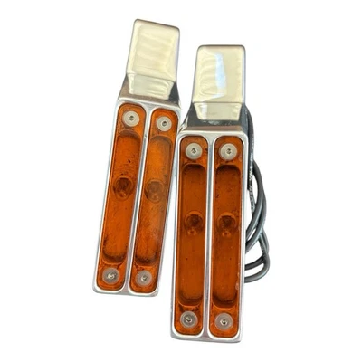 Pro One Chrome Amber Lens Viper Custom Dual LED Wedge Motorcycle Turn Signals - Image 1 of 4