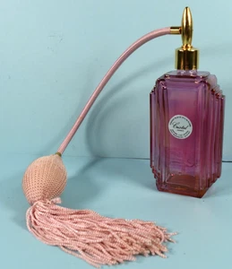 Vintage   Made in France Garanti Cristal Perfume Bottle Rose Pink 6" - Picture 1 of 13