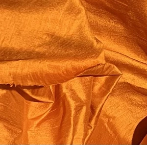 Orange 100% Silk Dupioni Fabric 54” wide Sold By The Yard - Picture 1 of 2