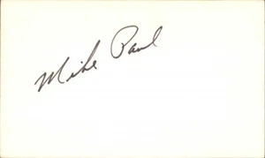 Mike Paul Signed 3x5 Index Card Cut Rangers Chicago Cubs Autograph Den - Picture 1 of 1