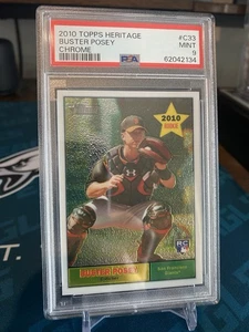 2010 Topps Heritage Chrome #C33 Buster Posey RC /1961 PSA Graded 9 - Picture 1 of 2