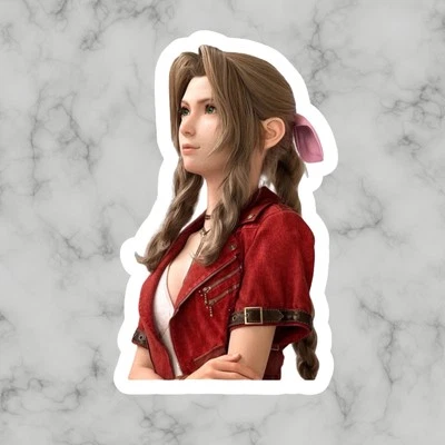 Pegatina de vinilo brillante Aerith Gainsborough, Final Fantasy 7, FF7, calcomanía Foto 1 de 2