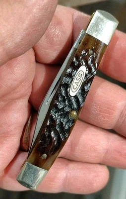 Case XX 62032 1996, 6 puntos mediano Texas Jack, escamas de hueso marrón jigged casi como nuevo Foto 1 de 4