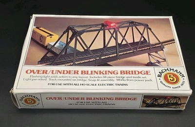 VTG Bachmann HO Scale Over Under Blinking Bridge 46222 Complete 34 Pieces - Image 1 of 4