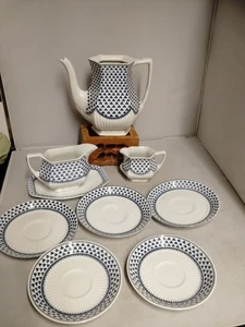 Adams Brentwood Gravy Boat And Saucer, Jugs, Coffee Pot Blue and white bundle - Picture 1 of 23
