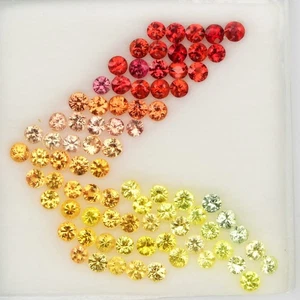 💎81pcs Lot 1.39ct t.w VS-VVS Round Brilliant Multi-Color Sapphire - Songea Gems - Picture 1 of 4