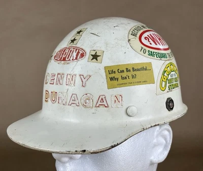Vintage MSA Skullgard DuPont Safety Antioch Works CA Fiberglass Hard Hat - Image 1 of 4