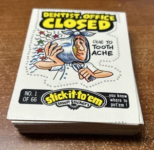 Vintage 1976 Fleer Stick-it-to 'Em Insult Stickers Lot fo 44 - Picture 1 of 3