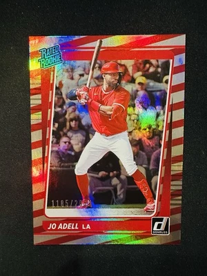 2021 PANINI DONRUSS JO ADELL RC RED STRIPE SP 1185/2021 - Image 1 of 3