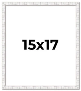 15x17 Frame White Picture Frame Modern Photo Frame UV Acrylic, Acid Free Backer - Picture 1 of 9