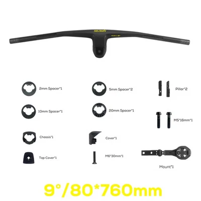 -9°-10° -12° -14° Completo Fibra de Carbono Integrada Cabina MTB Manillar con Montaje Foto 1 de 4