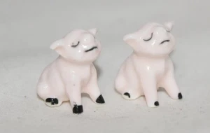 Estatuilla de cerdo de granja de porcelana de hueso de Japón familia - Imagen 1 de 1
