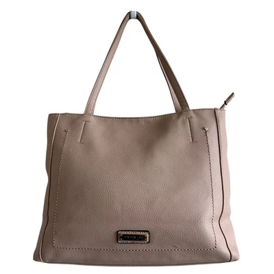 London Fog Taupe Vegan Pebbled Leather Large Double Strap Zipper Shoulder Bag - Image 1 of 4