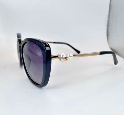 Brand New CHANEL Sunglasses Women Black Frame & Gold W Pearls 100% Authentic - Image 1 of 4