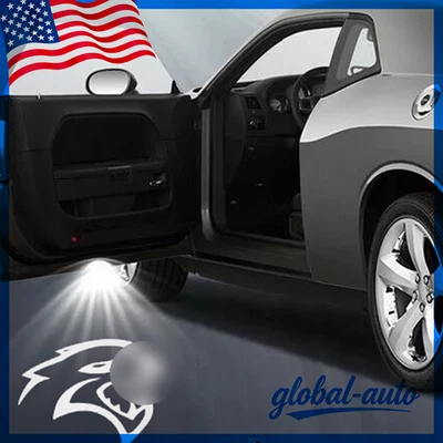 2 Car Door Lights Ghost Projector HD LED Lamps For Challenger Hellcat 2008-2023 - Image 1 of 4