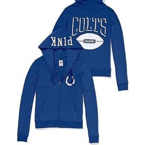 UNDERCOVER NUOVO Victoria Secret rosa NFL calcio zip felpa con cappuccio Indianapolis COLTS XS NUOVO CON ETICHETTE