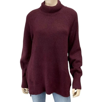 Suéter Calvin Klein Mujer Grande Cuello Alto Tejido Borgoña Rojo Nuevo con Etiquetas Foto 1 de 4
