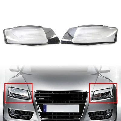 Front Headlight Headlamp Lens Cover Pair For Audi A5 S5 RS5 2008-12 Transparent - Image 1 of 4