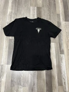 Ariat T Shirt Mens Medium Black American Flag Cotton Graphic Tee Patriotic USA - Picture 1 of 6