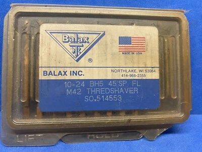 Open Box - (9each) PKG OF BALAX TAPS (10-24 BH5)  45’ SP FL M42  THREDSHAVER - Image 1 of 4