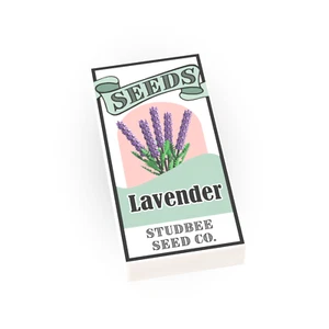 Paquete de semillas, lavanda - minifigura impresa personalizada escala - (azulejo 1x2) - Brick City - Imagen 1 de 2