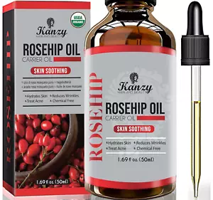 Kanzy Hagebuttenöl Bio Kaltgepresst 100% Rein 50Ml Rosehip Oil Wildrosenöl - Bild 1 von 6