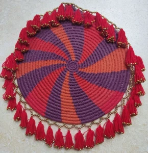 Vintage Handmade Palestinian Bedouin Tatreez Embroidery Arabic Wall Hanging   - Picture 1 of 4