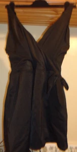 SONNET SHORES SOLID BLACK ONE PIECE FULL COVERAGE SWIMSUIT NWT $84 SZ 16W - Picture 1 of 9