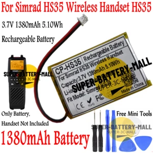 1380mAh Replacement Battery For Simrad HS35 Wireless Handset Simrad HS35 Battery - Picture 1 of 2