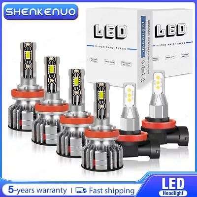 10000LM For Nissan Maxima 2016-2018 6x LED Headlight Bulbs Hi&Lo Fog Light Combo - Image 1 of 4