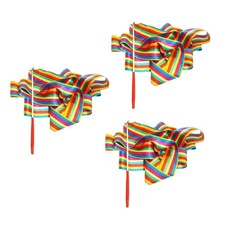 3pcs Riband Horizontal Stripe Accessory Ribbon with Stick for Children