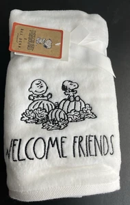 Rae Dunn Peanuts Snoopy Pumpkin Towels Welcome Fall Set of 2 Soft NWT - Picture 1 of 4