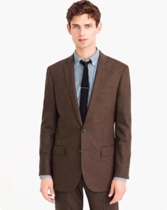 J Crew Ludlow Slim Anzug Sakko in Italien Stretch Wolle Flanell G6749 38R Braun - Bild 1 von 4