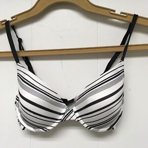 Victoria's Secret Bra Black Stripe 32D Semi Demi Uplift