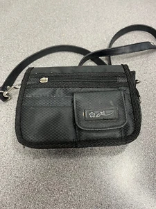Unbranded Small Crossbody Bag Purse Black Three Compartments Mirror Money Makeup - Picture 1 of 10