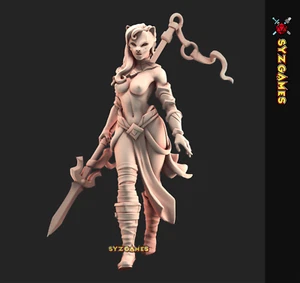 Female Fighter Pinup Human Fighter Fantasy Miniature DnD 5E RPGs - Picture 1 of 4