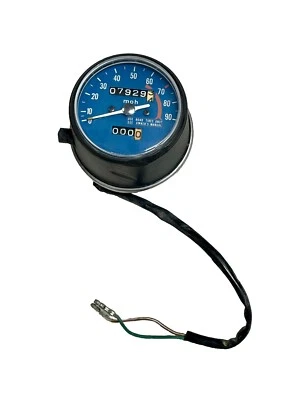 Honda Elsinore MT250 1974 OEM velocímetro con base cromada y herrajes Foto 1 de 4