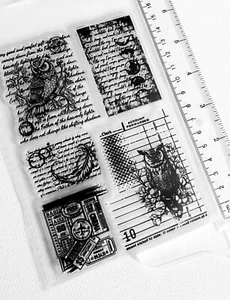 Clear Silicone Stamps Background Owl Scrapbooking Album Card making - Picture 1 of 3