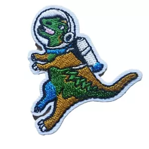 Space Dinosaur astronaut T Rex Iron On Patch Sew on Embroidered transfer sports - Picture 1 of 1