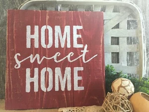 HOME SWEET HOME Sign Farmhouse Beach Cabin Wall Decor Rustic Reclaimed Wood HP - Picture 1 of 6