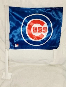 CHICAGO CUBS CAR FLAG •15” X 11” Clip On Window • Double Sided • MLB - Picture 1 of 3