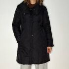 Eileen Fisher Black Down Feather Puffer Mid Lenght Zipped Coat