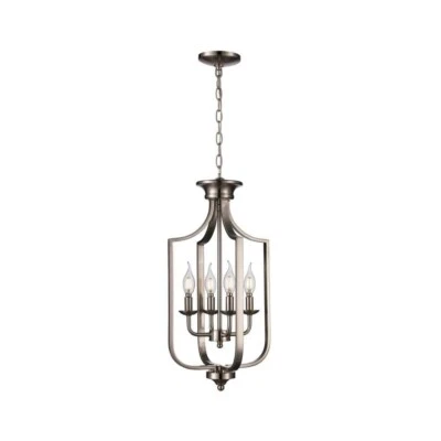 11214 Hillcrest 4Light 12"Wide Pendant Brushed Nickel  Indoor Lighting Pendants - Image 1 of 4