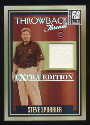 2007 Elite Steve Spurrier Game Worn Material Card Numbered to 500, SC Gamecocks - Image 1 of 2